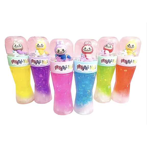 Crystal Mud Slime Toy Monster Character Dome Stretchable Sensory Play, Purple