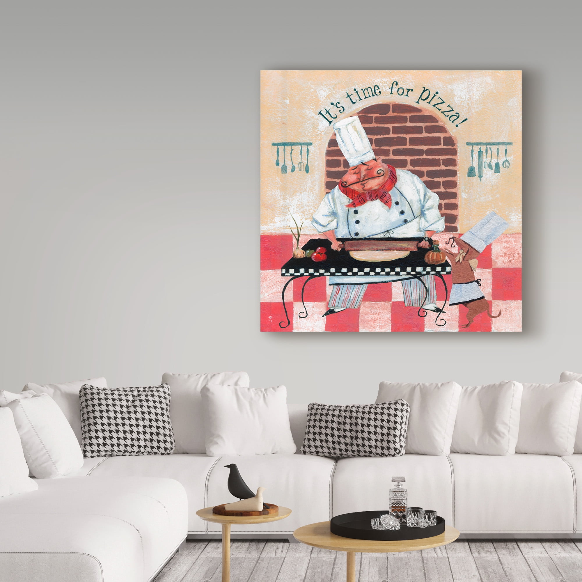 Trademark Fine Art 'Its Time For Pizza' Canvas Art by Gregg Degroat