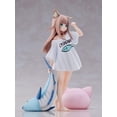 thumbnail image 4 of Cat Girl Eating Fish Figurine Model Standing Soybean Powder Anime Cartoon Game Fit Model Comic Character Model Toy 7.09 inch, 4 of 5