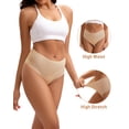 thumbnail image 5 of OEIOEI Seamless Thongs for Women High Waisted Ladies Underwear No Show Panties 5 Pack(L,Basic), 5 of 10