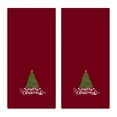 thumbnail image 3 of Ikfashoni 2 pack Christmas Hand Towel for Bathroom,Embroidered Christmas Tree Red Scroll Cotton Towels, 3 of 7