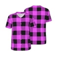 thumbnail image 3 of Daiia Purple Black Buffalo Plaid Mens Baseball Jersey Button Down Shirts Short Sleeve Sports Uniforms-3X-Large, 3 of 9