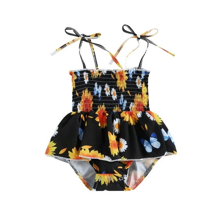 

Bagilaanoe Newborn Baby Girl Rompers Dress Floral Print Sleeveless Backless Bodysuit 3M 6M 12M 18M Infant Summer One Piece Jumpsuit