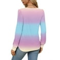 thumbnail image 5 of Plus Size Tops for Women Viikei Womens Plush Hoodies,Blouses for Women 2025 Plus Size Tops Clearance,Women's Casual Fashion Loose Pleated Round Neck Printed Long Sleeve Top Pink S, 5 of 8