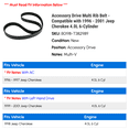 thumbnail image 2 of Accessory Drive Multi Rib Belt - Compatible with 1996 - 2001 Jeep Cherokee 4.0L 6-Cylinder 1997 1998 1999 2000, 2 of 2