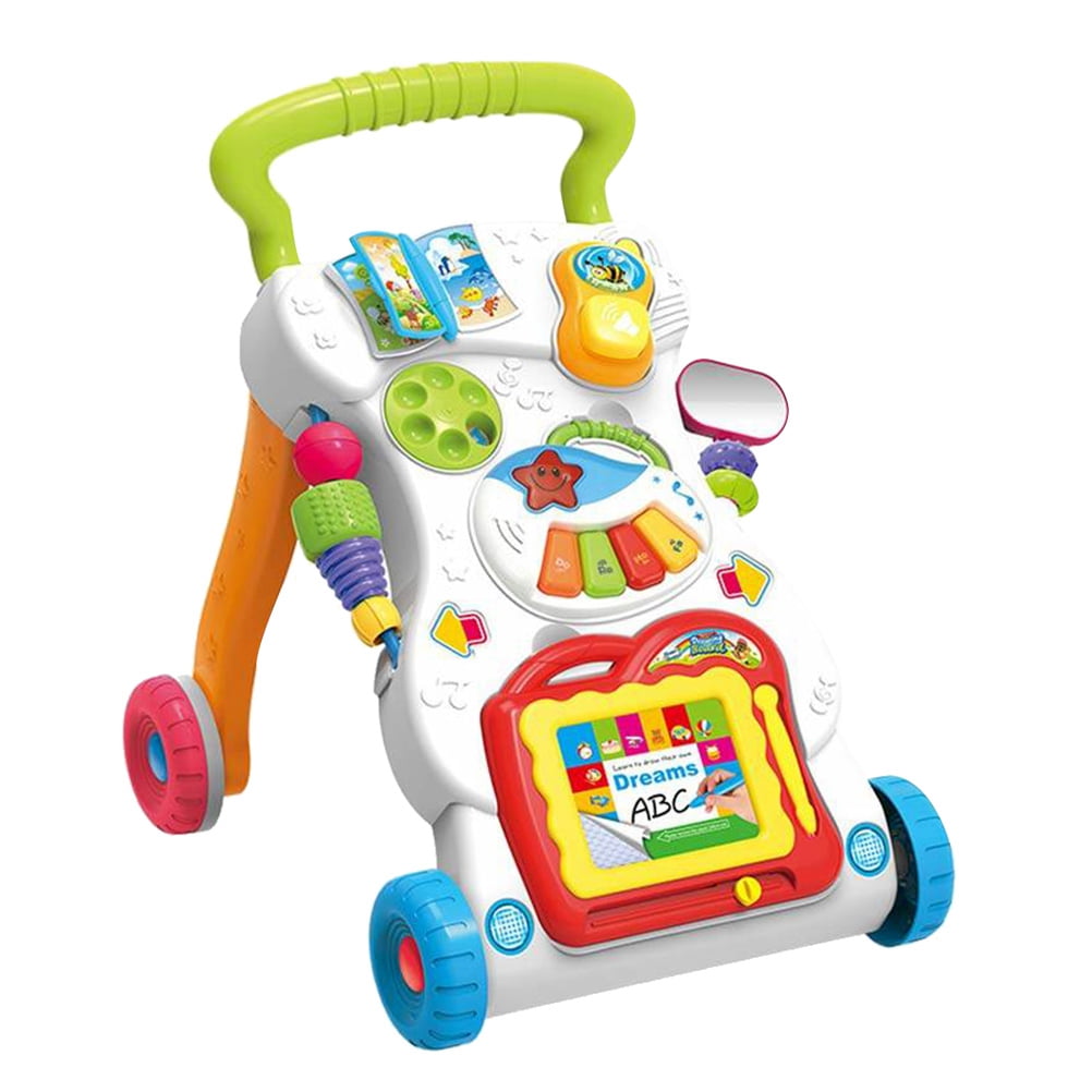 Sit-To-Stand Learning Walker Baby Kids Walkers Toy Cartoon Walker Stroller  for Baby Toddler Musical Toy (Random Color) 