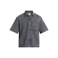 thumbnail image 6 of No Boundaries Denim Boxy Fit Shirt with Short Sleeves, Men's XS-4XLT, 6 of 6
