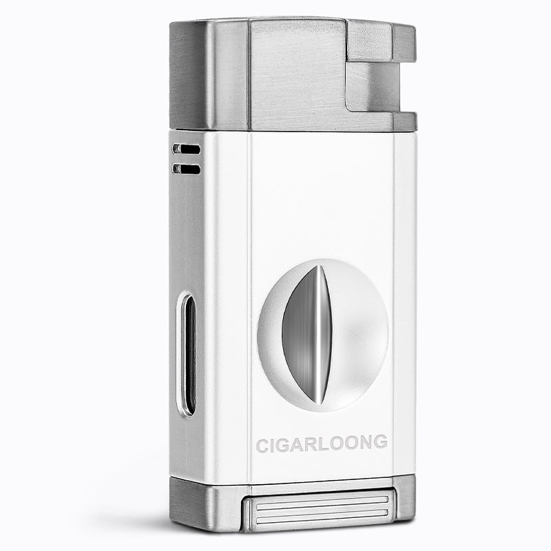 Cigar Lighter Scissors Integrated Multi-Functional Inflatable Windproof Direct Portable With Special V-Shaped Parallel Cigar Knife