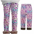 thumbnail image 2 of Zwiiyzr Girls Ankle Length Leggings Fall Winter Elastic Pants Fashion Printed Fleece Warm Casual Plush Leggings For 2-11 Years Old Pink, 2 of 8