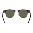 thumbnail image 3 of RAY-BAN RB3016 CLUBMASTER CLASSIC Square Shape Sunglasses Polished Black On Gold Frame | Polarized G-15 Green Lens 55mm, 3 of 6