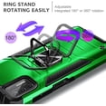 thumbnail image 7 of Nagebee Case for Motorola Moto G Stylus 2021 with Tempered Glass Screen Protector (Full Coverage), Full-Body Protective [Military-Grade] Magnetic Car Mount Ring Holder, Heavy-Duty Durable Case (Green), 7 of 7