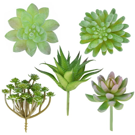 Outgeek 5PCS Artificial Plants Simulated Succulent Fake Decorative Succulents Unpotted for Home Living Room Office Indoor Garden Outdoor Wedding Party