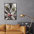thumbnail image 2 of Cuadros Decorativos 5D costura hecha a mano decoración del hogar pintura de diamante completo bordado de gato aterrador Ndcxsfigh Nuevos Originales, 2 of 9