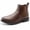 Dark Brown PU, variant on Womens Chelsea Ankle Booties Slip On Elastic Side Boots Flat Heel Daily Dress Boots for Fall and Winter