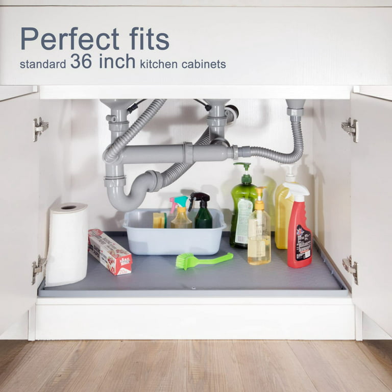 Under Sink Mat 34x 22 Kitchen Cabinet Protection Mat, Shelf