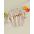 thumbnail image 3 of Bagilaanoe Toddler Baby Girl Boy Halloween Sweater Long Sleeve Letter Embroidery Pullover 3M 6M 9M 12M 18M 24M 3T Kids Warm Jumpers Tops Fall Loose Knitwear, 3 of 8