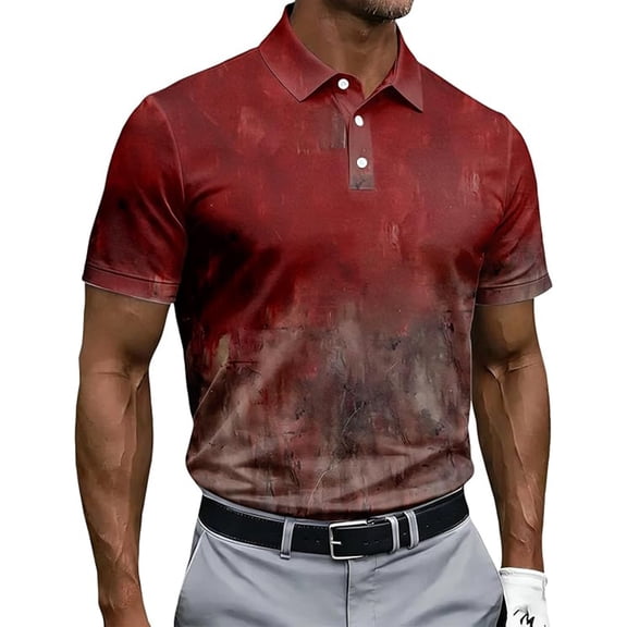 Polo Shirts for Men Short Sleeve Collared Golf Polos Halloween Themed Printed Polo Shirt