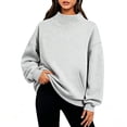 thumbnail image 6 of Xaqiouau Womens Oversized Sweatshirts Mock Neck Pullover Long Sleeve Tops Fall Winter Soft Cozy Crewneck Sweatshirt Top with Pockets, 6 of 8