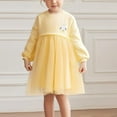 thumbnail image 6 of bbymog Baby Girl Clothes Fashion Cute Long Sleeve Mesh Yarn Play Dress for Girls Casual Dresses Yellow 5 years, 6 of 7