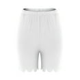 thumbnail image 5 of Shorts Leggings for Women High Waist Summer Casual Stretchy Yoga Workout Leggings Shorts Lightweight Biker Shorts No Pockets White,S, 5 of 6