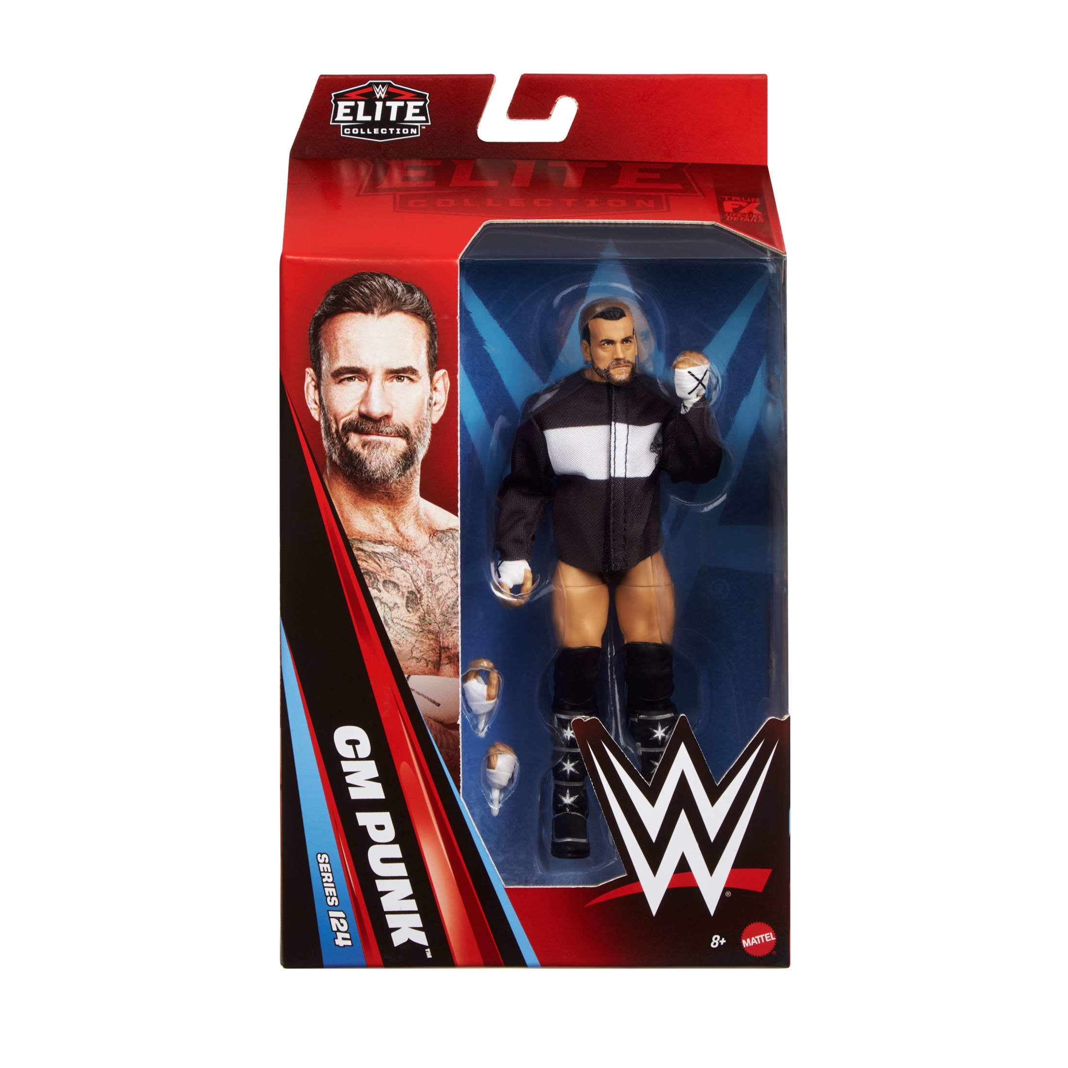 WWE Elite CM Punk Action Figure, Series #124 Set, 6-inch Collectible with Articulation & Accessories