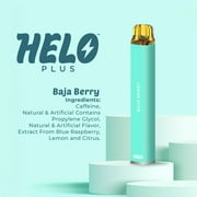 HELO Plus Caffeine Diffuser, Baja Berry - 800 Puffs | 0% Nicotine, Vegan, Sugar-Free, Gluten-Free Aromatherapy