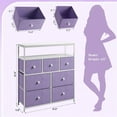 thumbnail image 3 of HYJY Dresser for Bedroom with 7 Drawers, Purple Dressers & Chests of Drawers, Dresser for Clothes Storage with Wooden Top and Metal Frame, Entertainment Center, Purple, 3 of 17