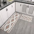 thumbnail image 2 of Brown Triangular Geometric Pattern Kitchen Rugs Sets Of 2,Anti Fatigue Kitchen Mat Rugs Non Slip Washable,Decorative Kitchen Floor Mats for Kitchen,Sink,Laundry,17"x30"+17"x47", 2 of 7