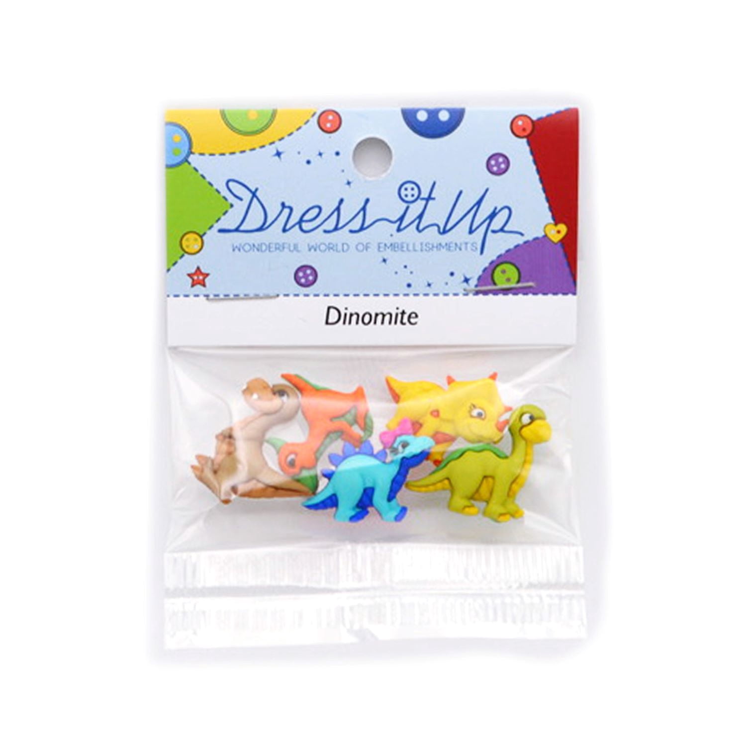 (2 pack) Dress It Up Buttons, Dinomite, 5 Piece