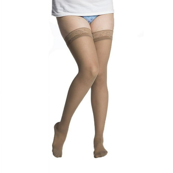 sigvaris women's eversheer 780 open toe thigh high w/grip-top 20-30mmhg