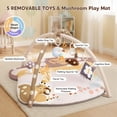 thumbnail image 3 of PRVAETU 3-in-1 Baby Play Mat for Infants(Sitting Up, Tummy Time ,Gym Activity) with 5 Detachable Toys,0-18 Months,Newborn Babies Shower Gifts Khaki, 3 of 7