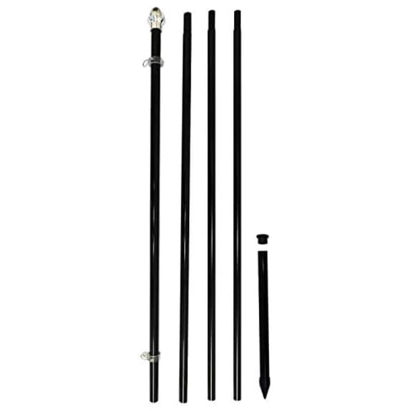 13ft Aluminum (Black) Outdoor Pole with Ground Spike