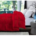 thumbnail image 2 of D.N.G. BEDDINGS 3 Piece Half Piece Pinch Pleated luxury Comforter Set Premium 800 Thread Count 100% Egyptian Cotton Super Soft (Twin/Twin XL Size Red Color), 2 of 3