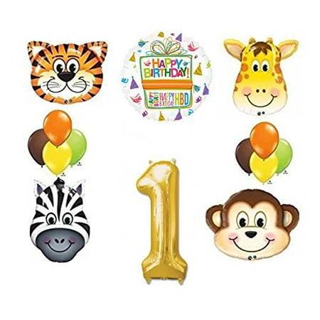  Jungle  Animal Safari  First 1st Birthday  Party  Supplies  and 