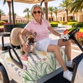 thumbnail image 3 of Golf Cart Seat Covers for 2 Seater,Spring Floral Microfiber Cart Seat Towel Blanket,Summer Colorful Tulip Botanical Vintage Absorbent Breathable Non Slip Bench Seats Protector for Golf Course 51"x31", 3 of 9