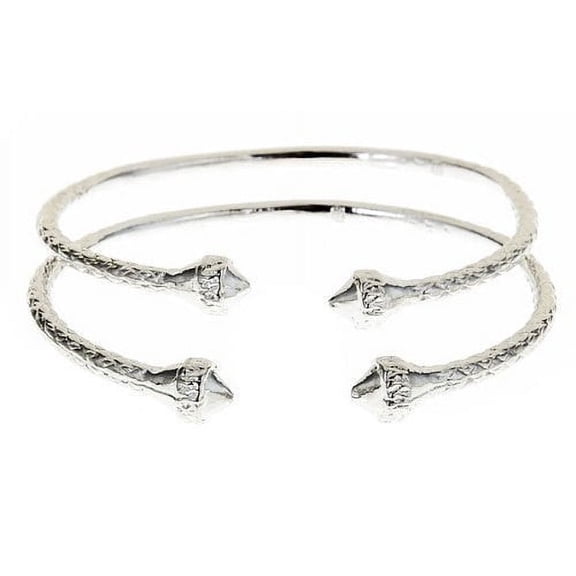 Better Jewelry Elegant Ends .925 Sterling Silver West Indian BABY Bangles (1 pair)