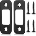 thumbnail image 1 of LOVEVER 2-Pack Deadbolt Strike Plate Door Backplate - 1” x 2-1/4” Round Corner with 4 Screws  Security Latch Plate for Enhanced Door Protection  Matte Black Finish, 1 of 5