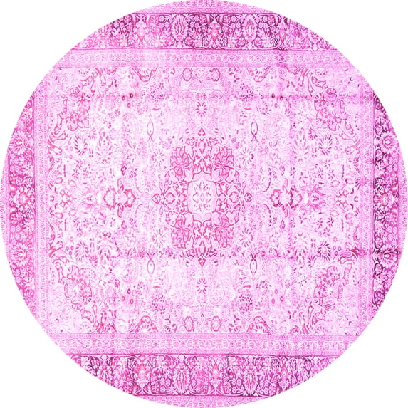 Ahgly Company Indoor Round Persian Pink Traditional Area Rugs, 3' Round