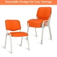 thumbnail image 6 of Zimtown Office Chairs 5 PCS, Stacking PU Padded Conference Chairs Upholstered Chair, Desk Chair Seating Set of 5, Orange, 6 of 8