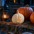 thumbnail image 7 of Halloween Decorations Pumpkin Candle Holder Lantern Vintage Autumn Farmhouse Table Decoration for Fall Home Indoor Outdoor Front Porch Mantel, 7 of 7