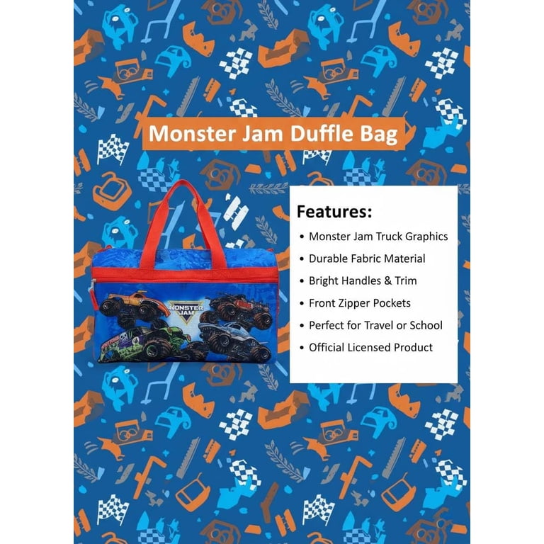 Monster Jam Kids Duffle Bag, Truck-Themed Travel Bag photo 4