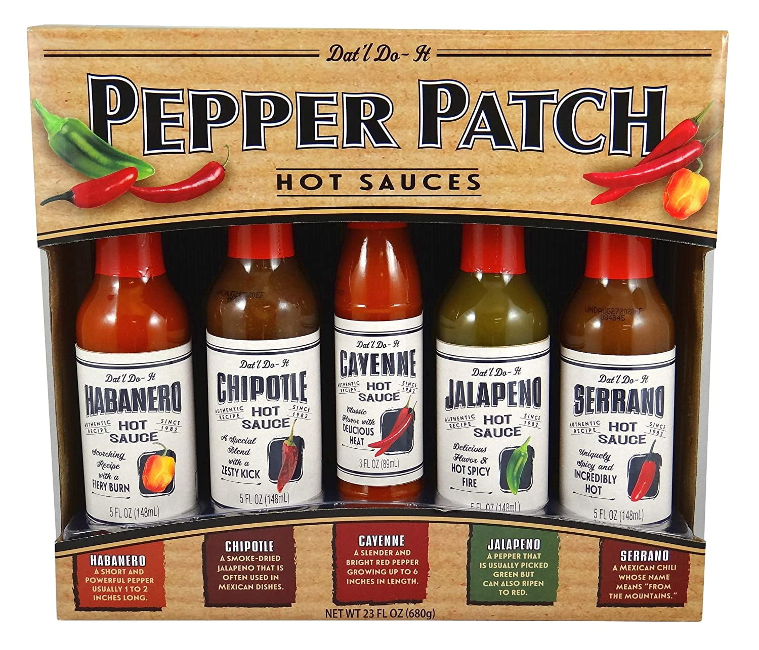 Datl Doit PEPPER PATCH Hot Sauce Gift Set 5flavors 23fl.oz. (680mL