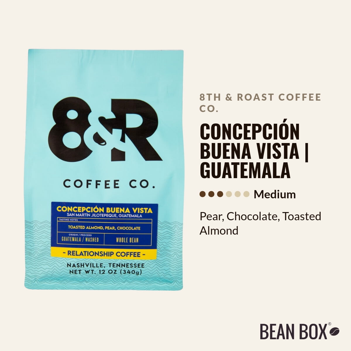 Concepción Buena Vista Guatemala - Roasted by 8th & Roast Coffee Co. - Whole Bean Coffee - 12oz Bag