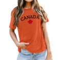 thumbnail image 1 of PMVFHDE T-Shirt à Imprimé « Keep Canada Flag Proud » pour Femmes Orange,P, 1 of 3