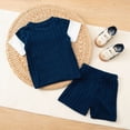 thumbnail image 5 of Baby Boy Clothes Toddler Boys Summer Outfits Elastic Waist Shorts and Patchwork T-Shirts Clothing Sets, 5 of 6