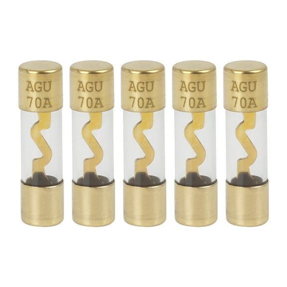 AGU Fuse 5pcs 70 Amp Gold Tone Plated for Car Audio Video Stereo