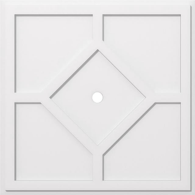 Ekena Millwork CMP36EY-02000 36 in. OD x 2 in. ID Carré Embry Architecture Grade PVC Contemporain Médaillon de Plafond