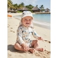 thumbnail image 3 of Baby Toddler Boy Rashguard Set Marine Life Printed Tops Shorts, Hat, 3 of 7