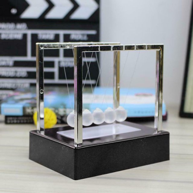 Lámpara Bola de péndulo de Metal para decoración de oficina adorno de Ehuebsd mesa de escritorio cuna de madera Péndulo de ciencia física Bola de equilibrio de acero