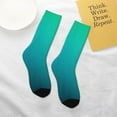 thumbnail image 4 of Uemuo Green Turquoise Teal Printed Kids Boys Socks Seamless Crew Socks Crazy Funny Athletic Sport Socks for Children, 4 of 6